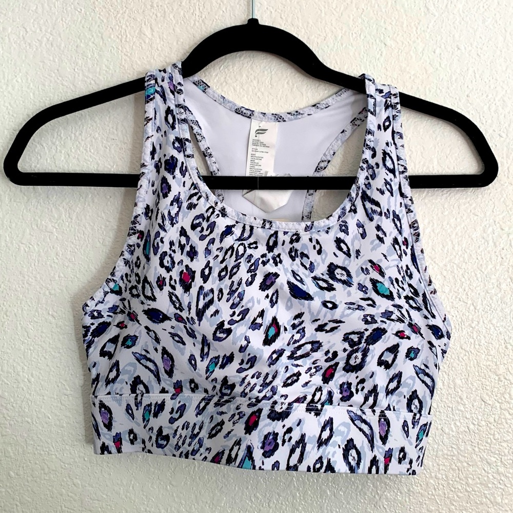 Mila cheetah medium impact Fabletics sports bra S